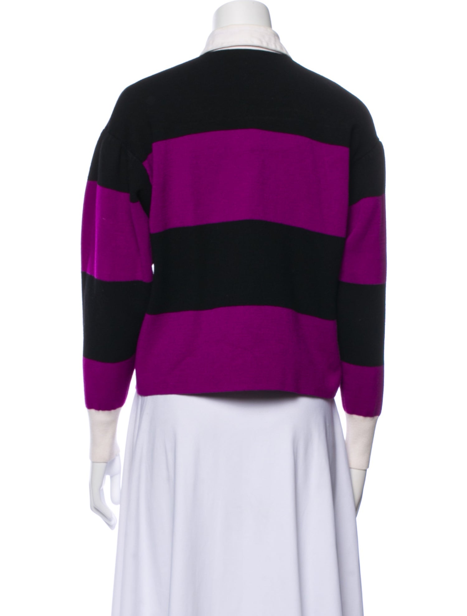 Sandro Colorblock Pattern Three-Quarter Sleeve Top